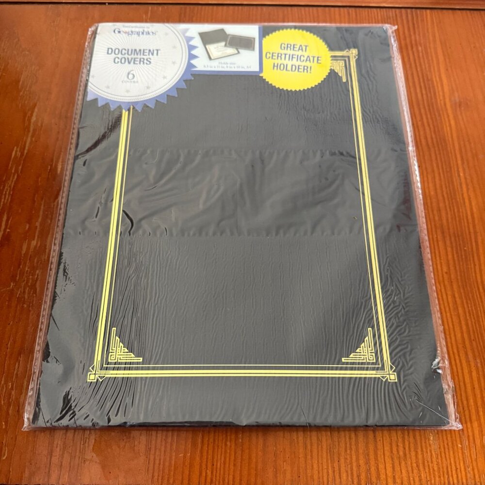 Geographics Premium Certificate Paper & Document Covers Set  Gold Foil Trim
